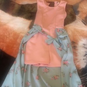 Girls Summer dress W/ Train tail